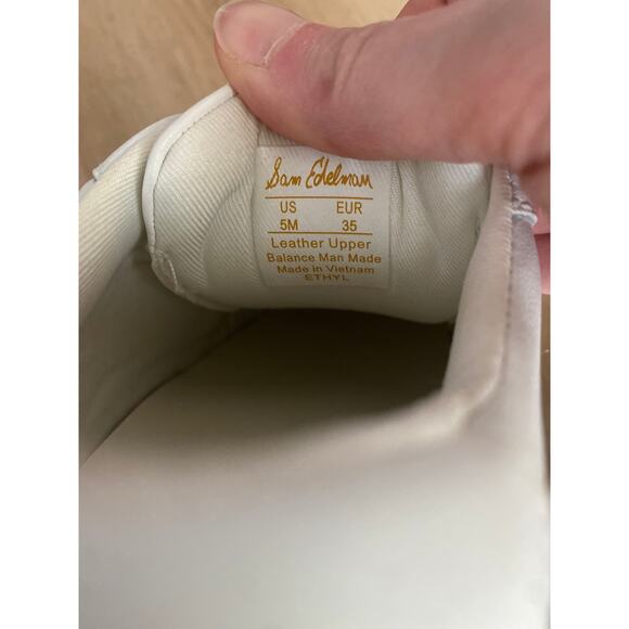 Sam Edelman Ethyl sneakers women’s size 5 white low top casual basic minimalist - Picture 6 of 6